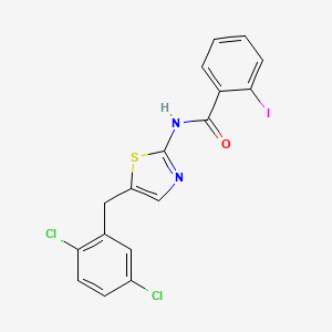 molecular formula C17H11Cl2IN2OS B3753352 N-[5-[(2,5-DICHLOROPHENYL)METHYL]-1,3-THIAZOL-2-YL]-2-IODO-BENZAMIDE CAS No. 6604-26-8