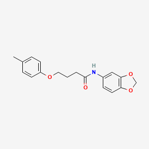 molecular formula C18H19NO4 B3753412 N-1,3-benzodioxol-5-yl-4-(4-methylphenoxy)butanamide 