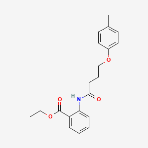 molecular formula C20H23NO4 B3753420 ethyl 2-{[4-(4-methylphenoxy)butanoyl]amino}benzoate 