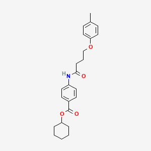 molecular formula C24H29NO4 B3753435 cyclohexyl 4-{[4-(4-methylphenoxy)butanoyl]amino}benzoate 