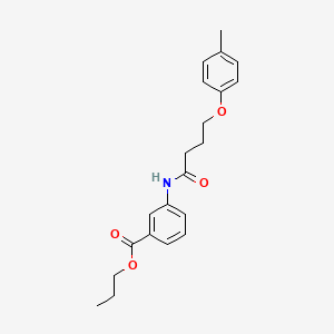 molecular formula C21H25NO4 B3753440 propyl 3-{[4-(4-methylphenoxy)butanoyl]amino}benzoate 