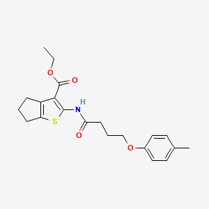 molecular formula C21H25NO4S B3753479 ethyl 2-{[4-(4-methylphenoxy)butanoyl]amino}-5,6-dihydro-4H-cyclopenta[b]thiophene-3-carboxylate 