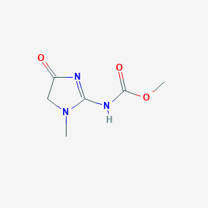 molecular formula C6H9N3O3 B037535 methyl N-(3-methyl-5-oxo-4H-imidazol-2-yl)carbamate CAS No. 115012-02-7