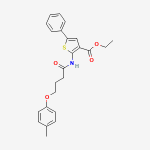 molecular formula C24H25NO4S B3753506 Ethyl 2-[4-(4-methylphenoxy)butanoylamino]-5-phenylthiophene-3-carboxylate 