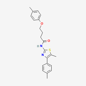 molecular formula C22H24N2O2S B3753529 N-[(2Z)-5-methyl-4-(4-methylphenyl)-1,3-thiazol-2(3H)-ylidene]-4-(4-methylphenoxy)butanamide 