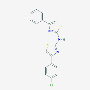 molecular formula C18H12ClN3S2 B375353 N-[4-(4-chlorophenyl)-1,3-thiazol-2-yl]-N-(4-phenyl-1,3-thiazol-2-yl)amine 