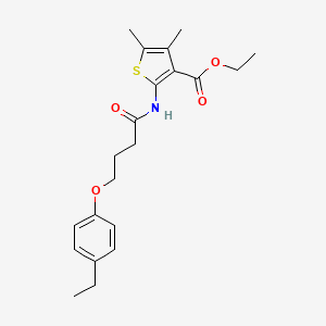 molecular formula C21H27NO4S B3753683 ETHYL 2-[4-(4-ETHYLPHENOXY)BUTANAMIDO]-4,5-DIMETHYLTHIOPHENE-3-CARBOXYLATE 