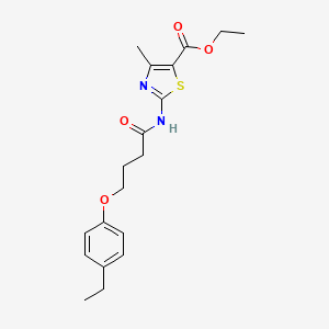 molecular formula C19H24N2O4S B3753691 ethyl 2-{[4-(4-ethylphenoxy)butanoyl]amino}-4-methyl-1,3-thiazole-5-carboxylate 