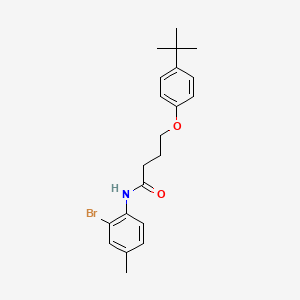 molecular formula C21H26BrNO2 B3753765 N-(2-bromo-4-methylphenyl)-4-(4-tert-butylphenoxy)butanamide 