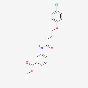 molecular formula C19H20ClNO4 B3753846 Ethyl 3-[4-(4-chlorophenoxy)butanoylamino]benzoate 