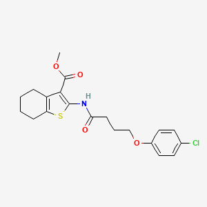 molecular formula C20H22ClNO4S B3753894 methyl 2-{[4-(4-chlorophenoxy)butanoyl]amino}-4,5,6,7-tetrahydro-1-benzothiophene-3-carboxylate 