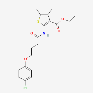 molecular formula C19H22ClNO4S B3753902 ethyl 2-{[4-(4-chlorophenoxy)butanoyl]amino}-4,5-dimethyl-3-thiophenecarboxylate 