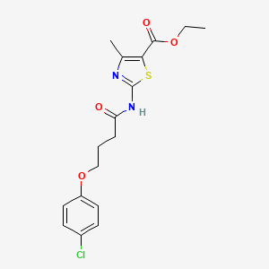 molecular formula C17H19ClN2O4S B3753903 ETHYL 2-[4-(4-CHLOROPHENOXY)BUTANAMIDO]-4-METHYL-1,3-THIAZOLE-5-CARBOXYLATE 