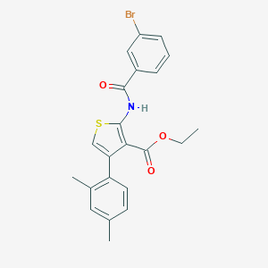 molecular formula C22H20BrNO3S B375395 Ethyl 2-[(3-bromobenzoyl)amino]-4-(2,4-dimethylphenyl)-3-thiophenecarboxylate CAS No. 333359-17-4