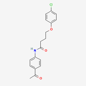 molecular formula C18H18ClNO3 B3754011 N-(4-acetylphenyl)-4-(4-chlorophenoxy)butanamide 