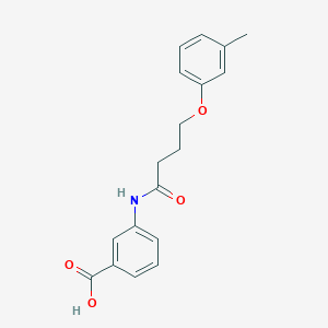 molecular formula C18H19NO4 B3754105 3-[4-(3-Methylphenoxy)butanamido]benzoicacid 