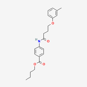 molecular formula C22H27NO4 B3754126 BUTYL 4-[4-(3-METHYLPHENOXY)BUTANAMIDO]BENZOATE 