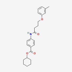 molecular formula C24H29NO4 B3754135 cyclohexyl 4-{[4-(3-methylphenoxy)butanoyl]amino}benzoate 