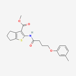 molecular formula C20H23NO4S B3754167 METHYL 2-[4-(3-METHYLPHENOXY)BUTANAMIDO]-4H,5H,6H-CYCLOPENTA[B]THIOPHENE-3-CARBOXYLATE 