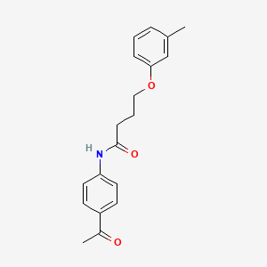 molecular formula C19H21NO3 B3754287 N-(4-acetylphenyl)-4-(3-methylphenoxy)butanamide 