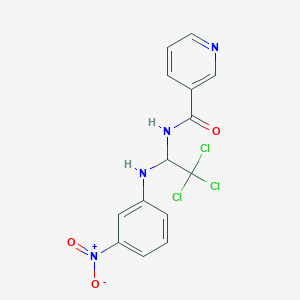 molecular formula C14H11Cl3N4O3 B375436 N-{2,2,2-trichloro-1-[(3-nitrophenyl)amino]ethyl}pyridine-3-carboxamide 