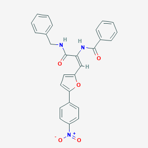 molecular formula C27H21N3O5 B375439 N-[1-[(benzylamino)carbonyl]-2-(5-{4-nitrophenyl}-2-furyl)vinyl]benzamide 
