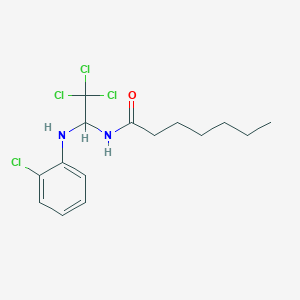 molecular formula C15H20Cl4N2O B375440 N-[2,2,2-trichloro-1-(2-chloroanilino)ethyl]heptanamide 