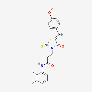 molecular formula C22H22N2O3S2 B3754459 N-(2,3-dimethylphenyl)-3-[5-(4-methoxybenzylidene)-4-oxo-2-thioxo-1,3-thiazolidin-3-yl]propanamide 