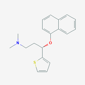 molecular formula C19H21NOS B037545 (S)-N,N-dimethyl-3-(naphthalen-1-yloxy)-3-(thiophen-2-yl)propan-1-amine CAS No. 116817-12-0