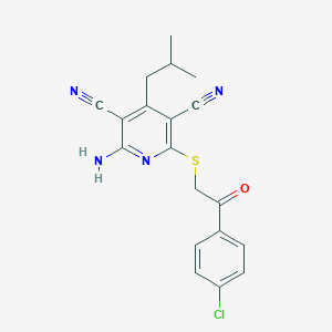 2-Amino-6-{[2-(4-chlorophenyl)-2-oxoethyl]sulfanyl}-4-(2-methylpropyl)pyridine-3,5-dicarbonitrile