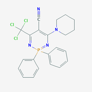 2,2-Diphenyl-4-(1-piperidinyl)-6-(trichloromethyl)-1,3,2lambda~5~-diazaphosphinine-5-carbonitrile