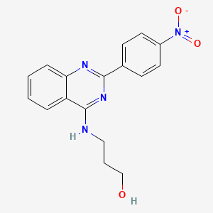 molecular formula C17H16N4O3 B3754711 3-{[2-(4-Nitrophenyl)quinazolin-4-yl]amino}propan-1-ol 