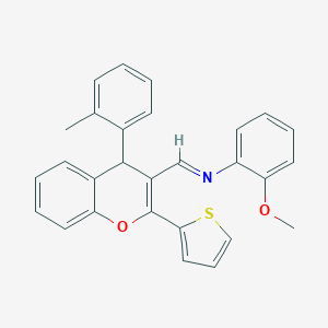 N-(2-methoxyphenyl)-N-{[4-(2-methylphenyl)-2-(2-thienyl)-4H-chromen-3-yl]methylene}amine
