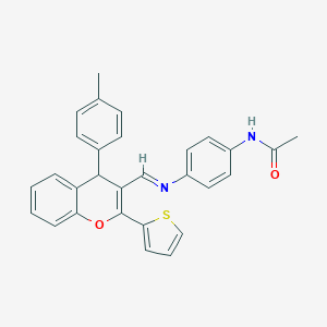 N-[4-({[4-(4-methylphenyl)-2-(2-thienyl)-4H-chromen-3-yl]methylene}amino)phenyl]acetamide