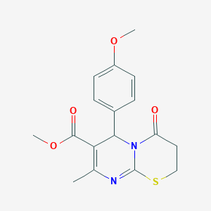 molecular formula C17H18N2O4S B375483 methyl 6-(4-methoxyphenyl)-8-methyl-4-oxo-2H,3H,4H,6H-pyrimido[2,1-b][1,3]thiazine-7-carboxylate CAS No. 301358-80-5