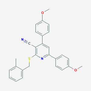 4,6-Bis(4-methoxyphenyl)-2-[(2-methylbenzyl)sulfanyl]nicotinonitrile