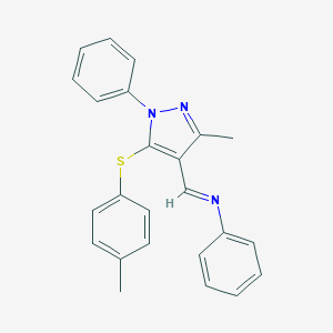 N-({3-methyl-5-[(4-methylphenyl)sulfanyl]-1-phenyl-1H-pyrazol-4-yl}methylene)-N-phenylamine