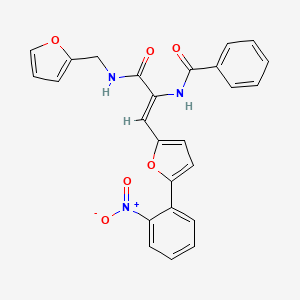 molecular formula C25H19N3O6 B3754965 N-{1-{[(2-furylmethyl)amino]carbonyl}-2-[5-(2-nitrophenyl)-2-furyl]vinyl}benzamide 