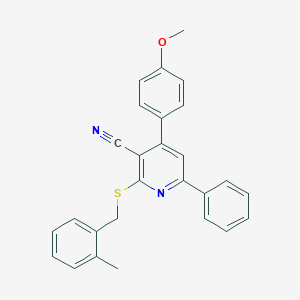 4-(4-Methoxyphenyl)-2-[(2-methylbenzyl)sulfanyl]-6-phenylnicotinonitrile