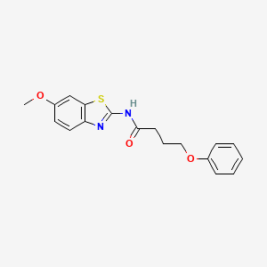 molecular formula C18H18N2O3S B3755132 N-(6-methoxy-1,3-benzothiazol-2-yl)-4-phenoxybutanamide 
