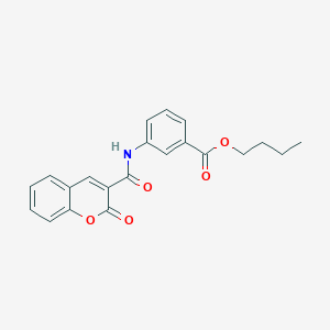 molecular formula C21H19NO5 B3755284 3-[(2-Oxo-2H-chromene-3-carbonyl)-amino]-benzoic acid butyl ester 