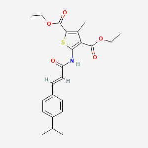 molecular formula C23H27NO5S B3755377 diethyl 5-{[(2E)-3-(4-isopropylphenyl)prop-2-enoyl]amino}-3-methylthiophene-2,4-dicarboxylate 