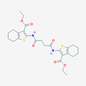 Ethyl 2-[[4-[(3-ethoxycarbonyl-4,5,6,7-tetrahydro-1-benzothiophen-2-yl)amino]-4-oxobutanoyl]amino]-4,5,6,7-tetrahydro-1-benzothiophene-3-carboxylate