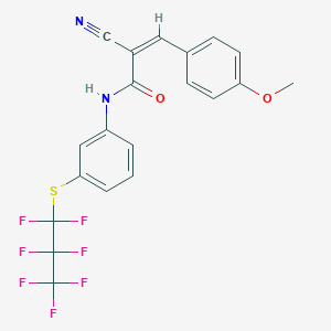 2-cyano-N-{3-[(1,1,2,2,3,3,3-heptafluoropropyl)sulfanyl]phenyl}-3-(4-methoxyphenyl)acrylamide