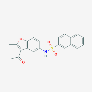 molecular formula C21H17NO4S B375548 N-(3-acetyl-2-methyl-1-benzofuran-5-yl)naphthalene-2-sulfonamide CAS No. 301315-03-7