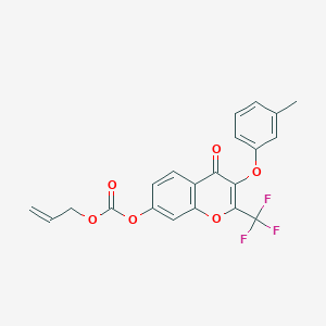 molecular formula C21H15F3O6 B3755499 allyl 3-(3-methylphenoxy)-4-oxo-2-(trifluoromethyl)-4H-chromen-7-yl carbonate 