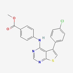 molecular formula C20H14ClN3O2S B3755655 Methyl 4-[[5-(4-chlorophenyl)thieno[2,3-d]pyrimidin-4-yl]amino]benzoate 