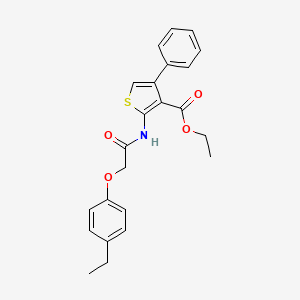 molecular formula C23H23NO4S B3756096 Ethyl 2-[[2-(4-ethylphenoxy)acetyl]amino]-4-phenylthiophene-3-carboxylate 