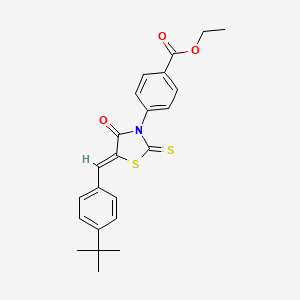 molecular formula C23H23NO3S2 B3756124 ethyl 4-[5-(4-tert-butylbenzylidene)-4-oxo-2-thioxo-1,3-thiazolidin-3-yl]benzoate 