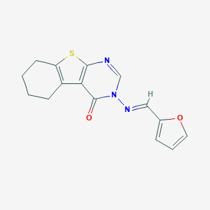 molecular formula C15H13N3O2S B375616 3-[(2-furylmethylene)amino]-5,6,7,8-tetrahydro[1]benzothieno[2,3-d]pyrimidin-4(3H)-one CAS No. 306281-08-3